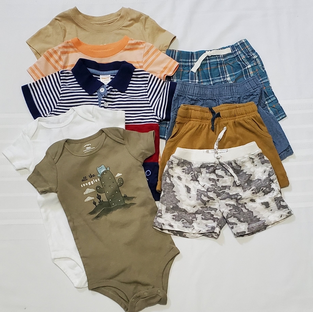 Lot of 9 Baby Boy Summer Clothes